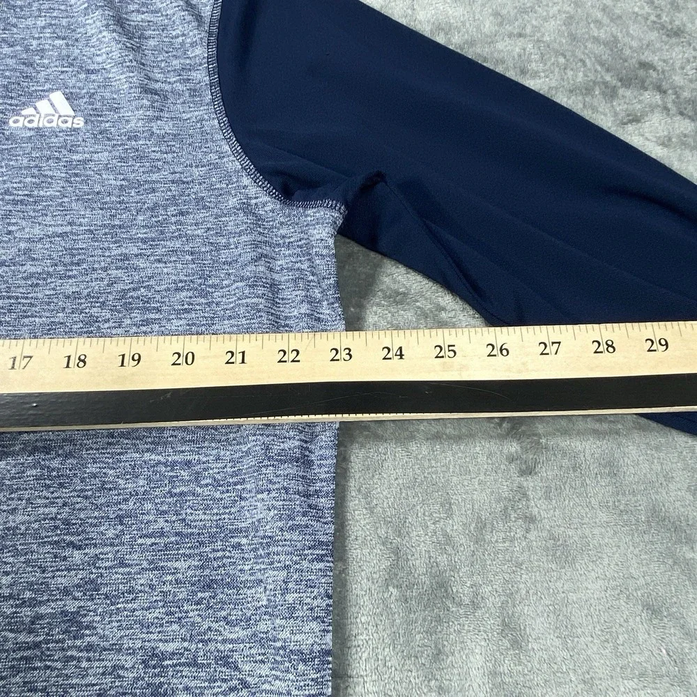 Adidas Golf Polo Shirt Mens Large Gray Long Sleeve Performance Three Stripes Gym